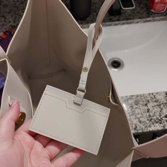 Soft Grey Faux Leather Tote Bag - Picture 11 of 11